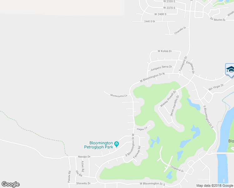 map of restaurants, bars, coffee shops, grocery stores, and more near 1474 Montezuma Circle in Saint George
