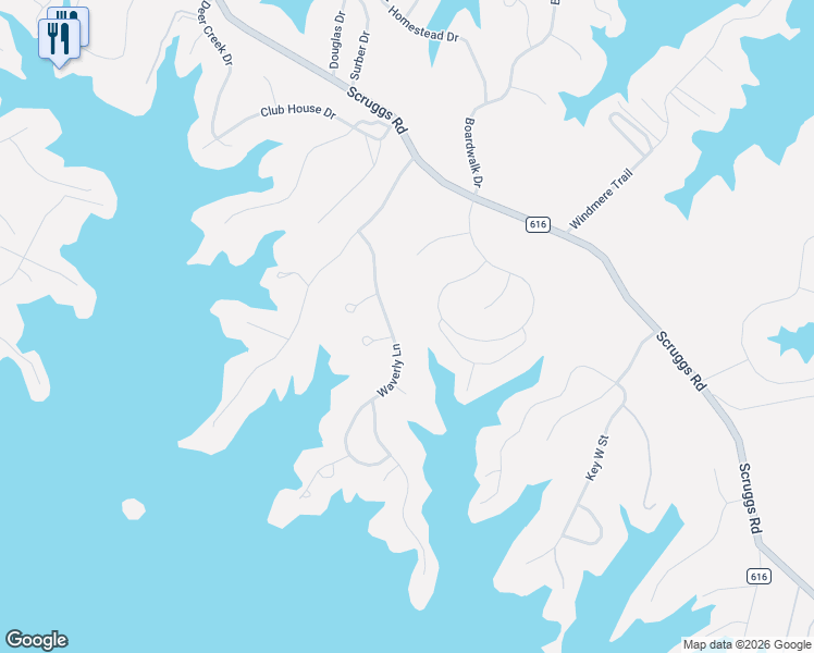 map of restaurants, bars, coffee shops, grocery stores, and more near 235 Waverly Lane in Moneta