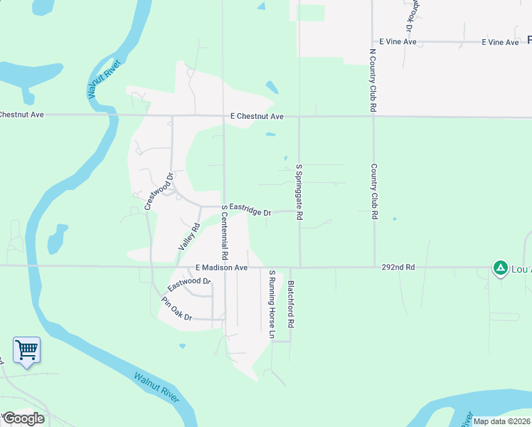 map of restaurants, bars, coffee shops, grocery stores, and more near Wheeler Court in Arkansas City