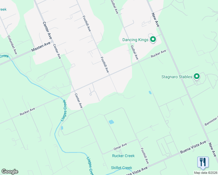 map of restaurants, bars, coffee shops, grocery stores, and more near 10545 Foothill Avenue in Gilroy