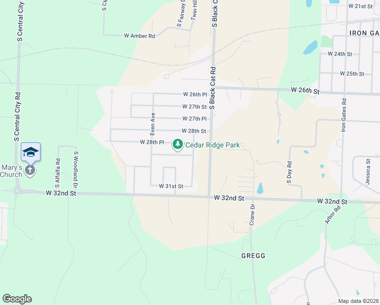 map of restaurants, bars, coffee shops, grocery stores, and more near 4307 West 29th Street in Joplin