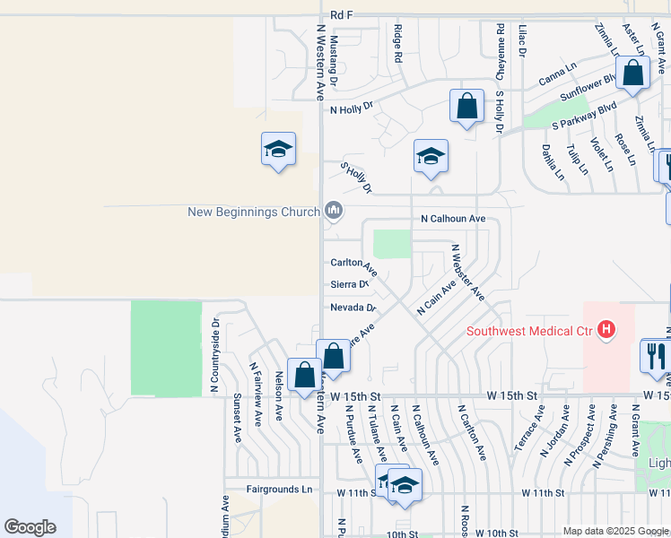 map of restaurants, bars, coffee shops, grocery stores, and more near 2156 Carlton Ave in Liberal