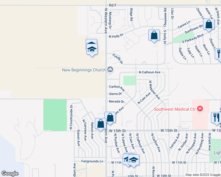 map of restaurants, bars, coffee shops, grocery stores, and more near 2156 Carlton Ave in Liberal