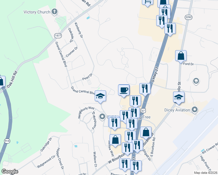 map of restaurants, bars, coffee shops, grocery stores, and more near Cs-1223 in Somerset