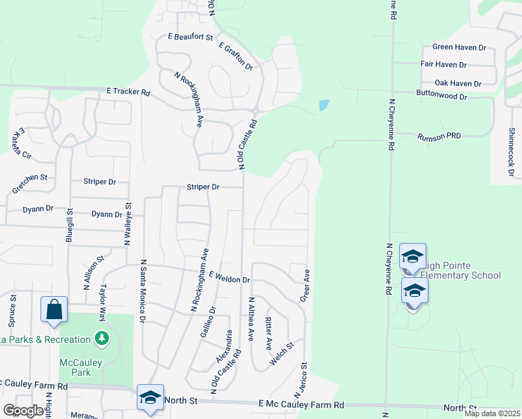 map of restaurants, bars, coffee shops, grocery stores, and more near 923 East Thorndale Drive in Nixa
