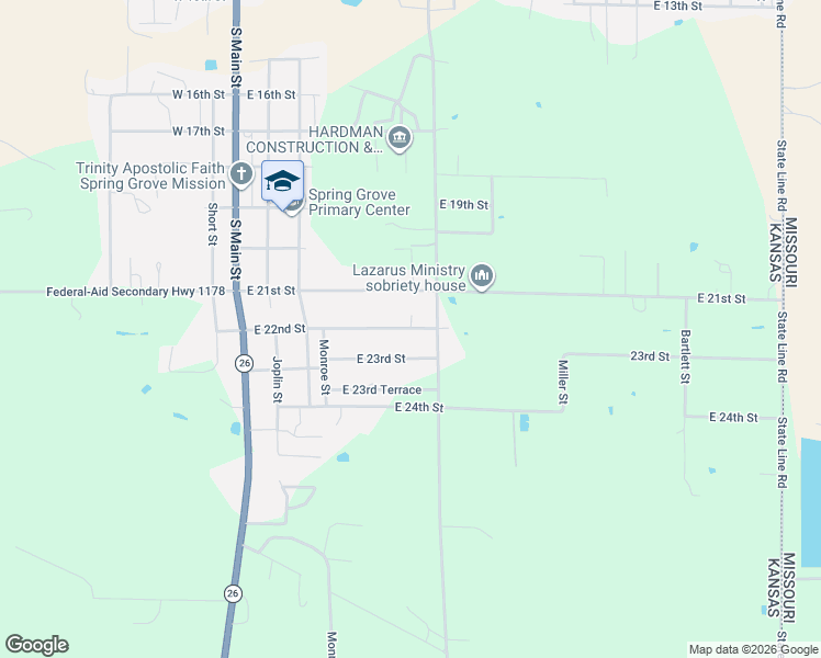 map of restaurants, bars, coffee shops, grocery stores, and more near 598 East 22nd Street in Galena