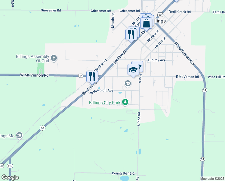 map of restaurants, bars, coffee shops, grocery stores, and more near 300 West Howcroft Avenue in Billings