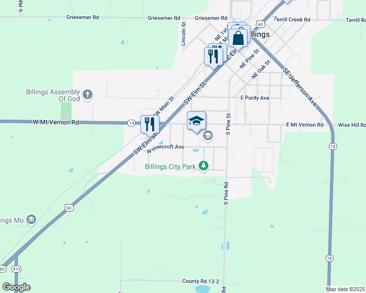 map of restaurants, bars, coffee shops, grocery stores, and more near 499 South Beverly Street in Billings