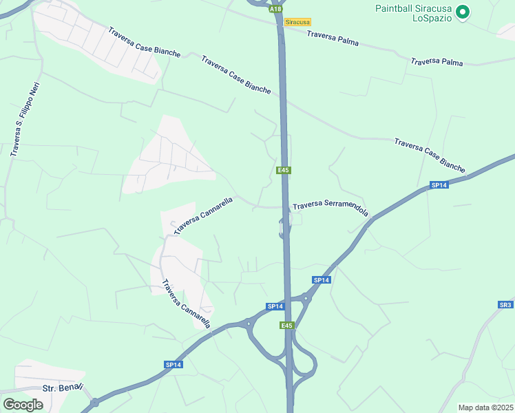 map of restaurants, bars, coffee shops, grocery stores, and more near A18 Siracusa - Gela in Syracuse