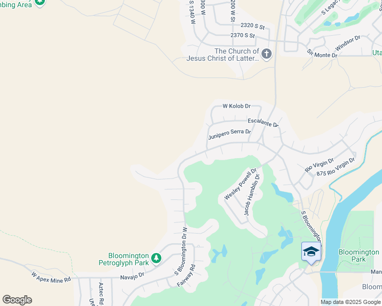 map of restaurants, bars, coffee shops, grocery stores, and more near 1330 West Bloomington Drive North in St. George