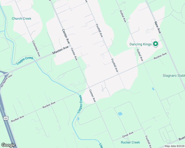 map of restaurants, bars, coffee shops, grocery stores, and more near 10680 Center Avenue in Gilroy