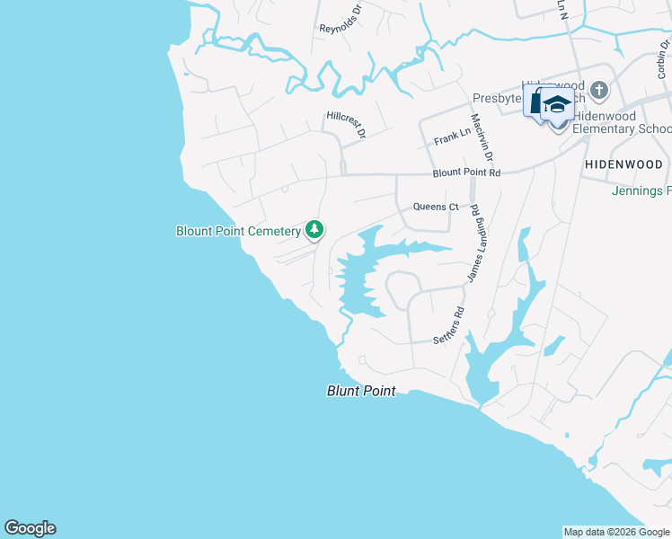 map of restaurants, bars, coffee shops, grocery stores, and more near 50 Queens Court in Newport News