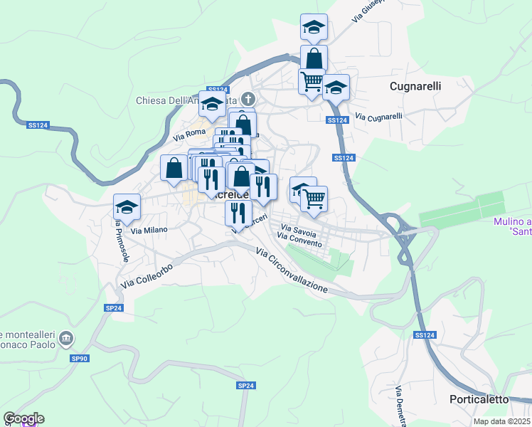 map of restaurants, bars, coffee shops, grocery stores, and more near 2 Via Roma in Palazzolo Acreide