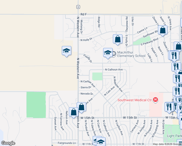 map of restaurants, bars, coffee shops, grocery stores, and more near 1933 Windsor Lane in Liberal