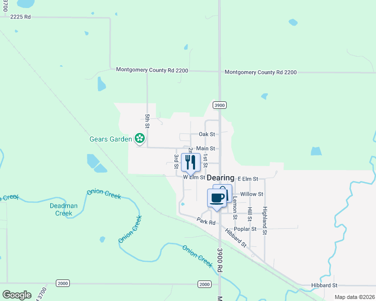 map of restaurants, bars, coffee shops, grocery stores, and more near 301-355 Main Street in Coffeyville