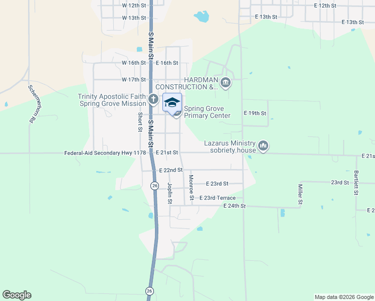 map of restaurants, bars, coffee shops, grocery stores, and more near 313 East 21st Street in Galena