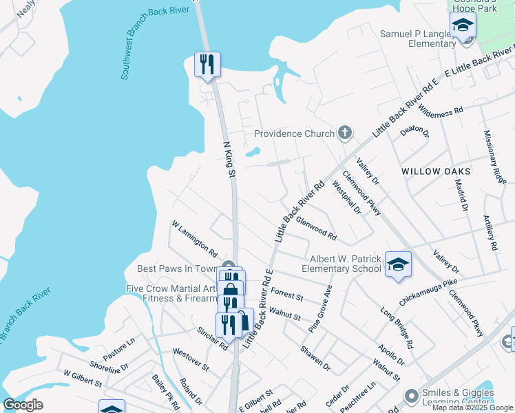 map of restaurants, bars, coffee shops, grocery stores, and more near 11 Clover Street in Hampton