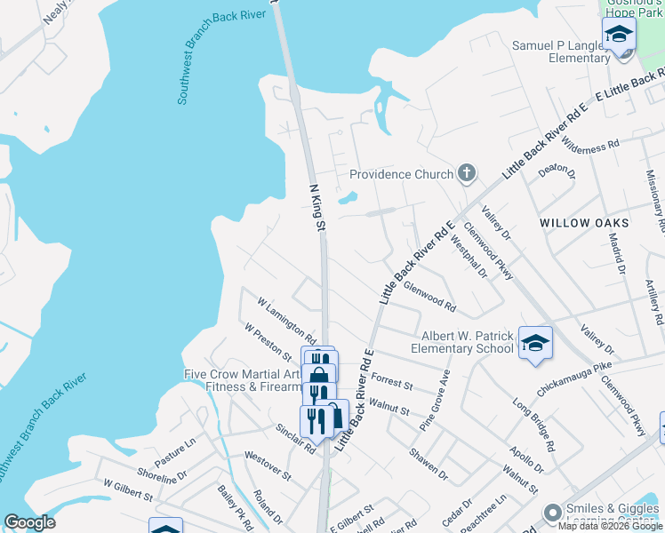 map of restaurants, bars, coffee shops, grocery stores, and more near 2 Clover Street in Hampton