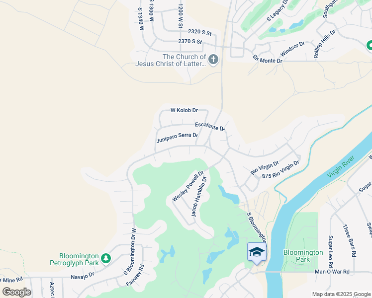 map of restaurants, bars, coffee shops, grocery stores, and more near 1151 West Bloomington Drive North in St. George