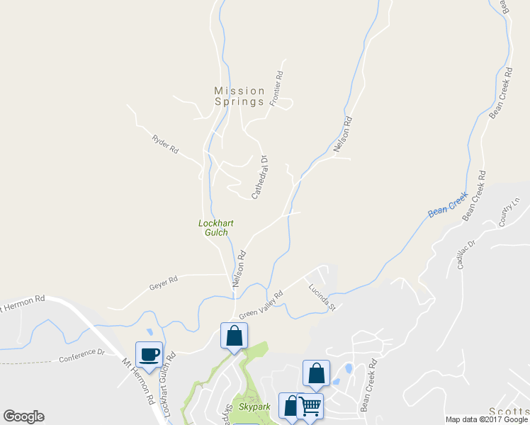 map of restaurants, bars, coffee shops, grocery stores, and more near 231 Nelson Road in Scotts Valley