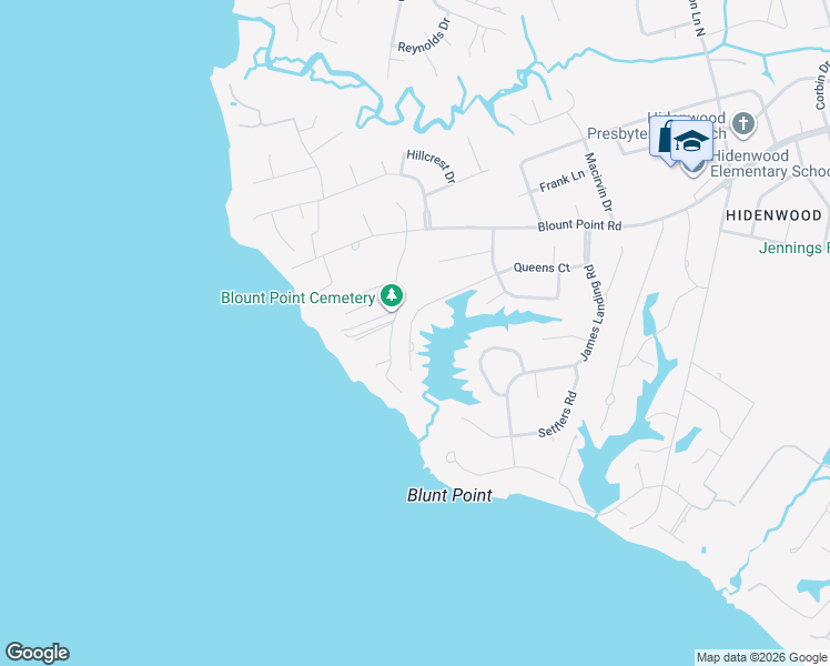 map of restaurants, bars, coffee shops, grocery stores, and more near 50 Queens Court in Newport News