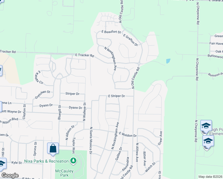 map of restaurants, bars, coffee shops, grocery stores, and more near 862 e Striper Drive in Nixa
