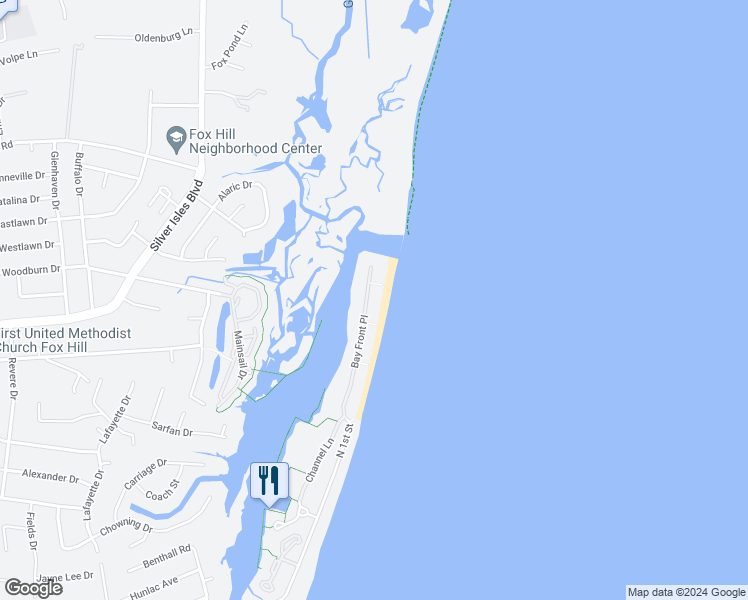 map of restaurants, bars, coffee shops, grocery stores, and more near 60 Bay Front Place in Hampton