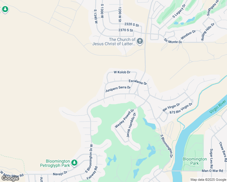 map of restaurants, bars, coffee shops, grocery stores, and more near 1221 Junipero Serra Drive in St. George