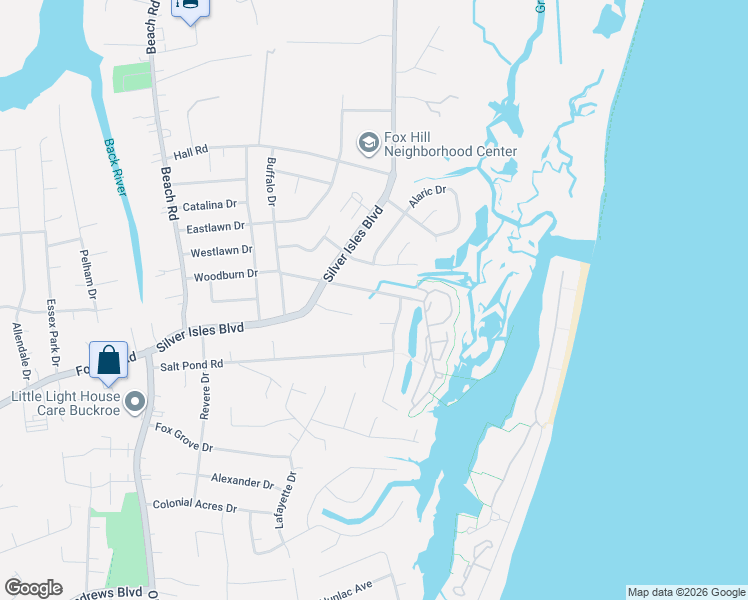 map of restaurants, bars, coffee shops, grocery stores, and more near 207 Woodburn Drive in Hampton
