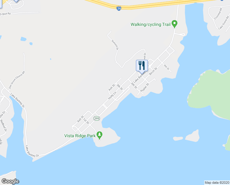 map of restaurants, bars, coffee shops, grocery stores, and more near 83 Holly Lane in Kuttawa