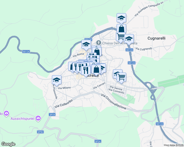 map of restaurants, bars, coffee shops, grocery stores, and more near in Palazzolo Acreide