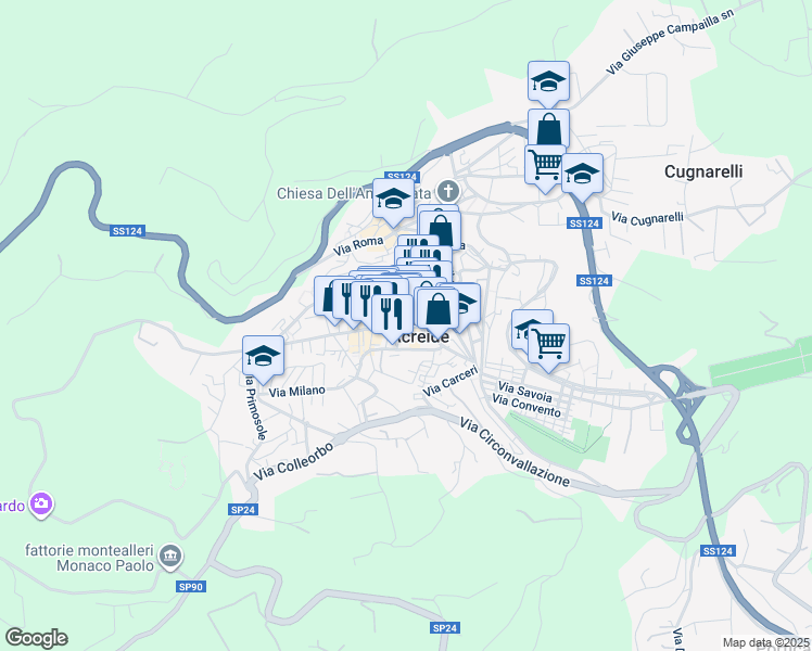 map of restaurants, bars, coffee shops, grocery stores, and more near 2 Corso Vittorio Emanuele in Palazzolo Acreide