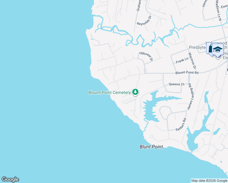 map of restaurants, bars, coffee shops, grocery stores, and more near 599 Blount Point Road in Newport News