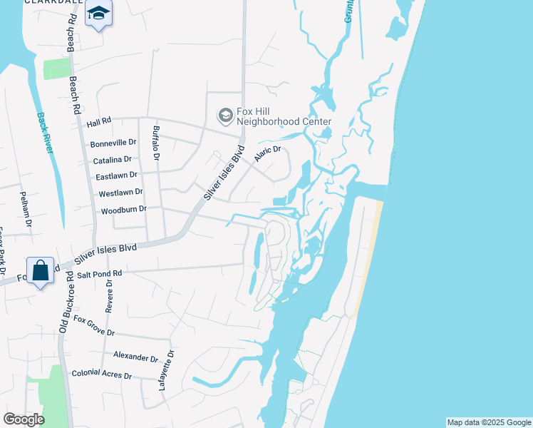 map of restaurants, bars, coffee shops, grocery stores, and more near 2 Jib Court in Hampton