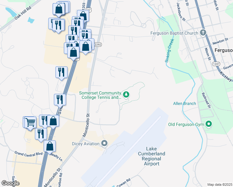 map of restaurants, bars, coffee shops, grocery stores, and more near 120 Ford Drive in Somerset