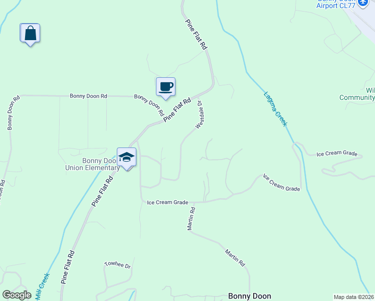 map of restaurants, bars, coffee shops, grocery stores, and more near 295 Westdale Drive in Santa Cruz