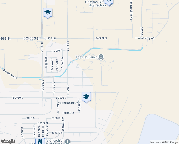 map of restaurants, bars, coffee shops, grocery stores, and more near in St. George
