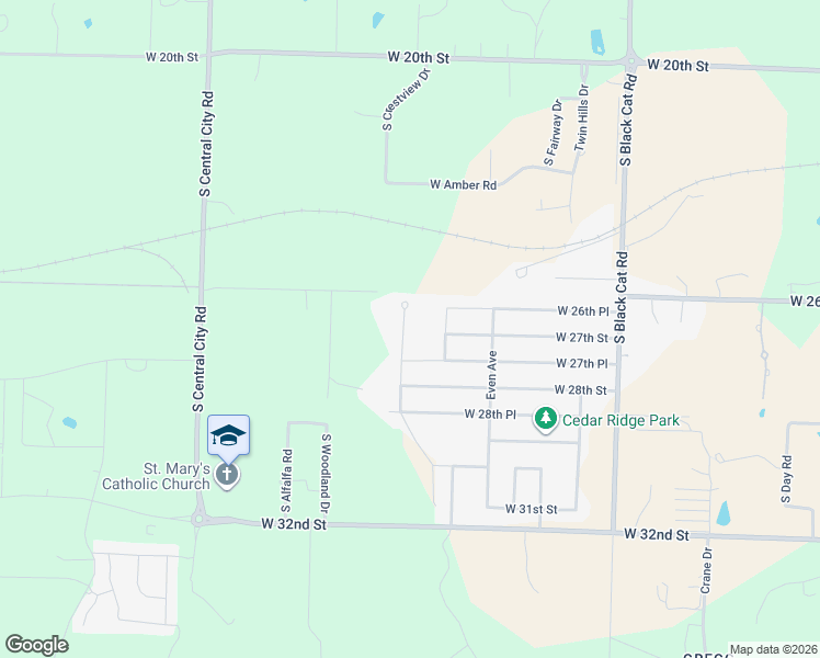 map of restaurants, bars, coffee shops, grocery stores, and more near 5002 West 26th Street in Joplin