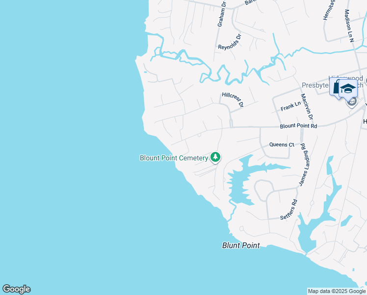 map of restaurants, bars, coffee shops, grocery stores, and more near 603 Blount Point Road in Newport News