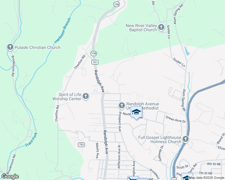 map of restaurants, bars, coffee shops, grocery stores, and more near 119 16th Street Northwest in Pulaski