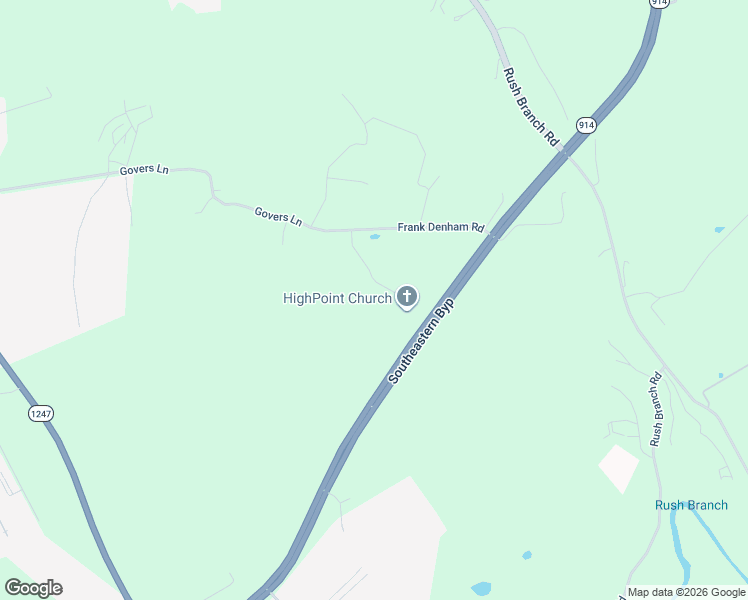 map of restaurants, bars, coffee shops, grocery stores, and more near Frank Denham Road in Ferguson