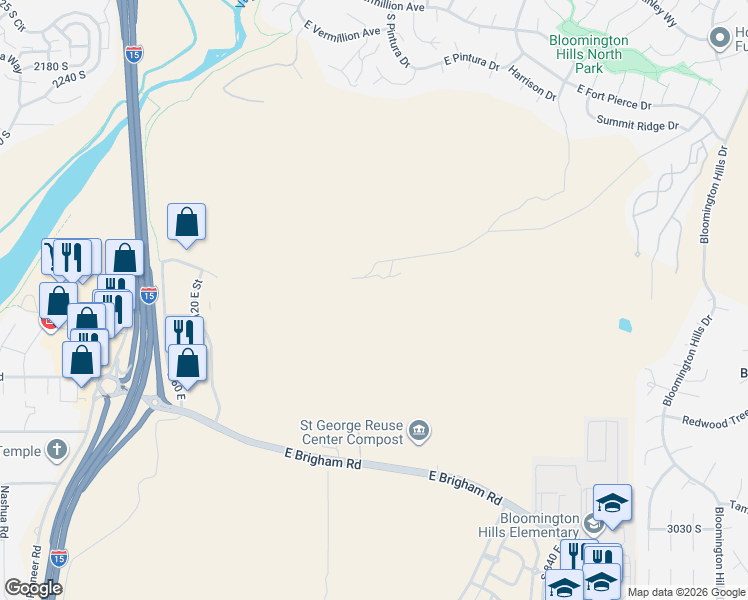 map of restaurants, bars, coffee shops, grocery stores, and more near in St. George