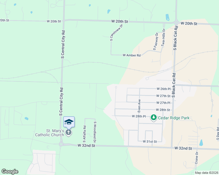 map of restaurants, bars, coffee shops, grocery stores, and more near 5002 West 26th Street in Joplin