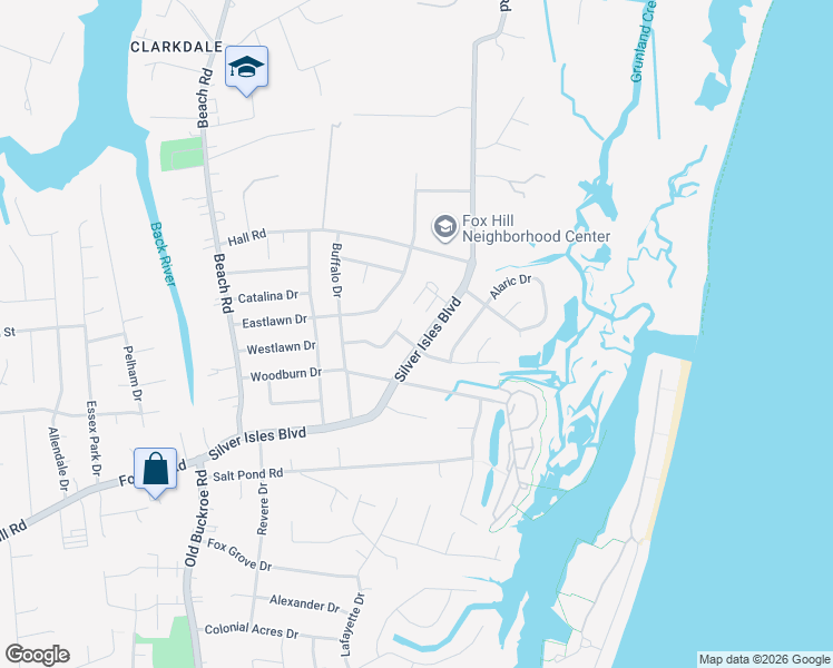map of restaurants, bars, coffee shops, grocery stores, and more near 324 Silver Isles Boulevard in Hampton