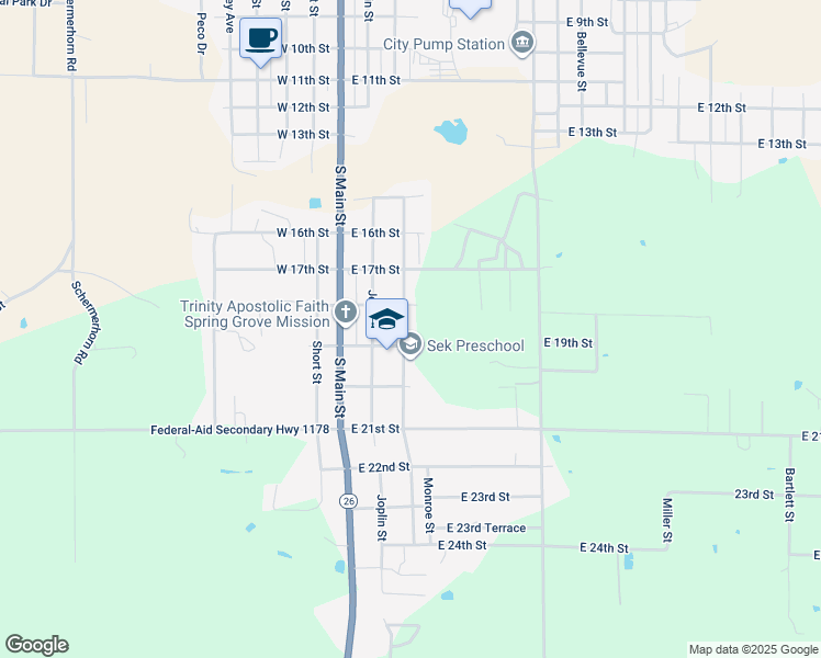 map of restaurants, bars, coffee shops, grocery stores, and more near 1819 Galena Avenue in Galena