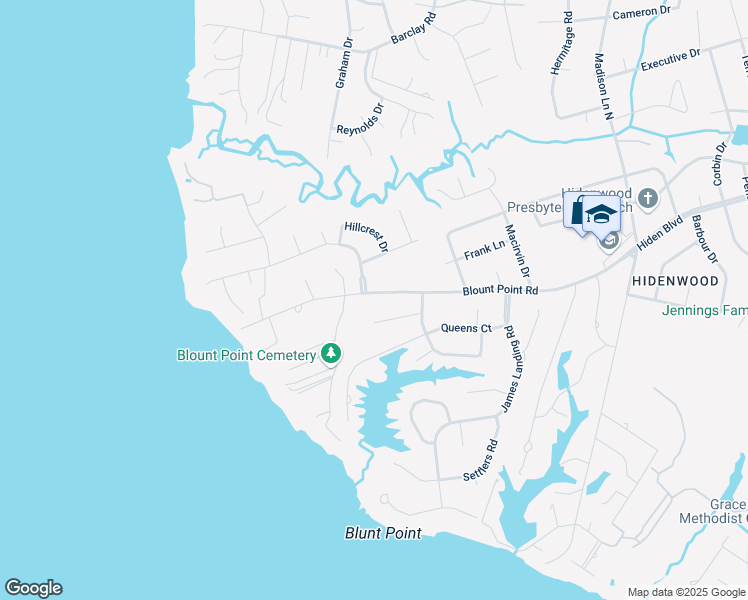 map of restaurants, bars, coffee shops, grocery stores, and more near 553 Blount Point Road in Newport News