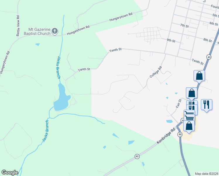 map of restaurants, bars, coffee shops, grocery stores, and more near Beach Cliff Dr in Blackstone