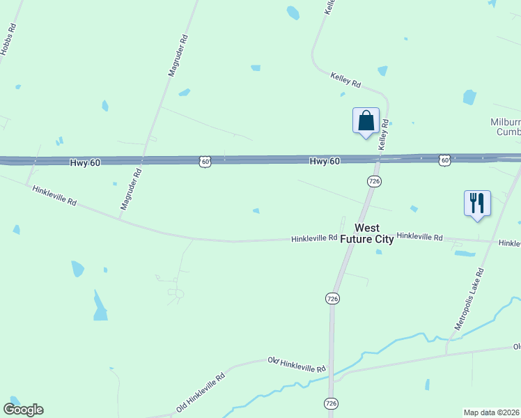 map of restaurants, bars, coffee shops, grocery stores, and more near 9860 Enlow Drive in Kevil