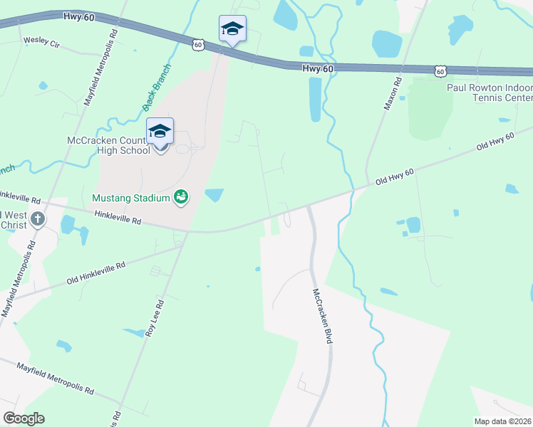 map of restaurants, bars, coffee shops, grocery stores, and more near 4800-4840 Leonard Futrell Road in Paducah