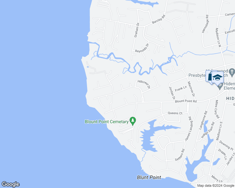 map of restaurants, bars, coffee shops, grocery stores, and more near 27 Beverly Hills Drive in Newport News
